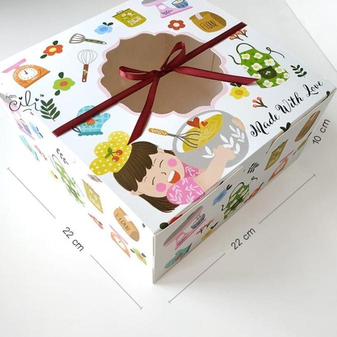 

( DUS22 MADE WITH LOVE ) kotak kue iamcili 22 x 22 x 10 cm [10 pcs]