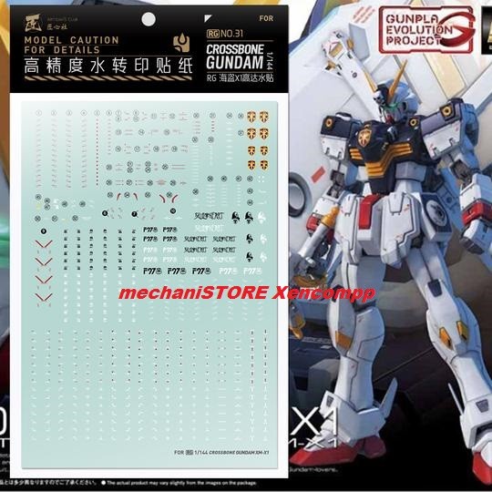 Water Decal HG RG CROSSBONE GUNDAM RG031 by ARTISAN CLUB