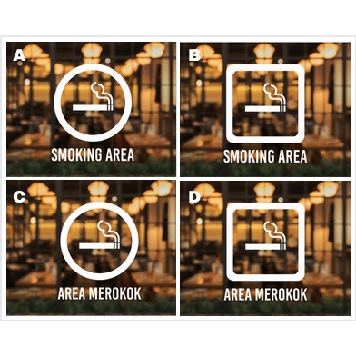 

Cutting Sticker Smoking Area Area Merokok Bulat dan Kotak Stiker Kaca Cafe Resto