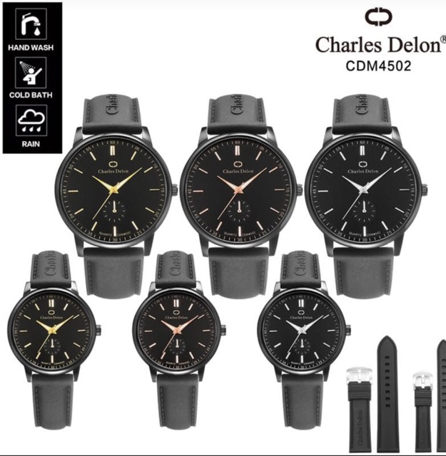 JAM TANGAN COUPLE RUBBER CHARLES DELON 4502 ORIGINAL