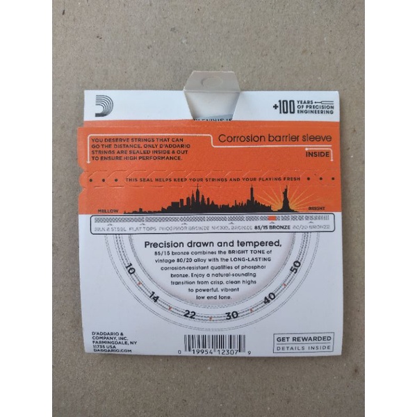 SENAR AKUSTIK STRING D'Addario UKURAN 0.10( Satu Set)