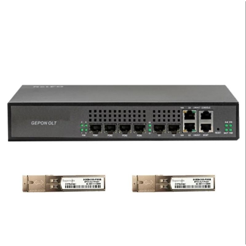 OLT HIOSO EPON 4 Port EPON OLT + 2 SFP PX20 plus plus plus