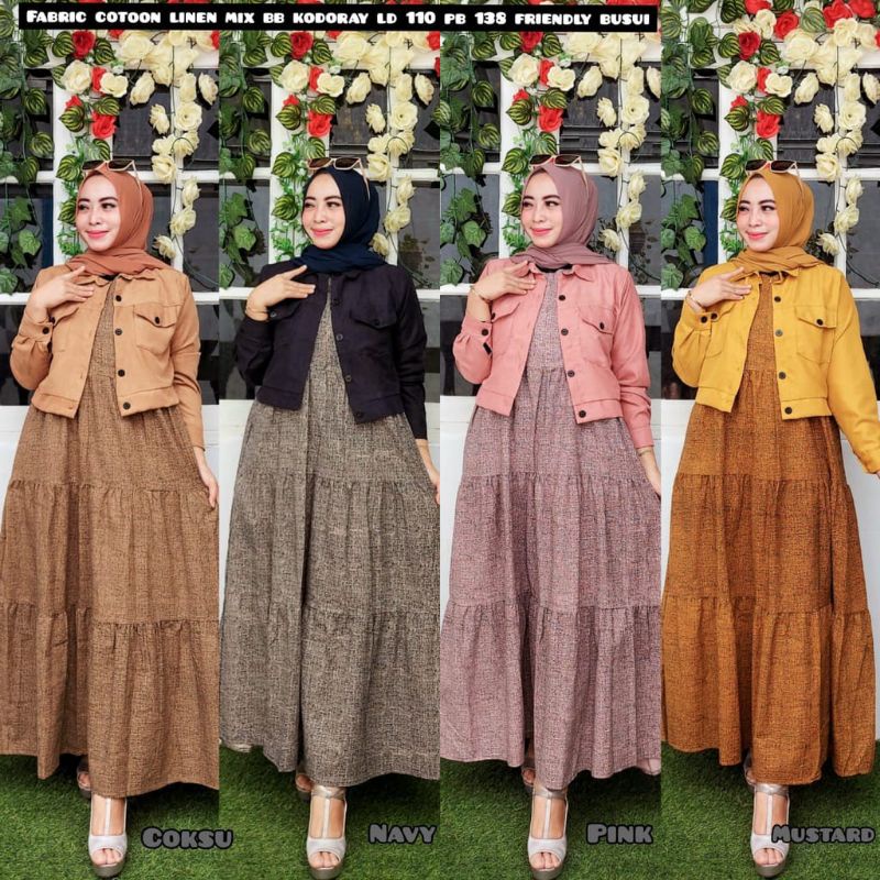 Gamis Motif Abstrak Rompi pisah