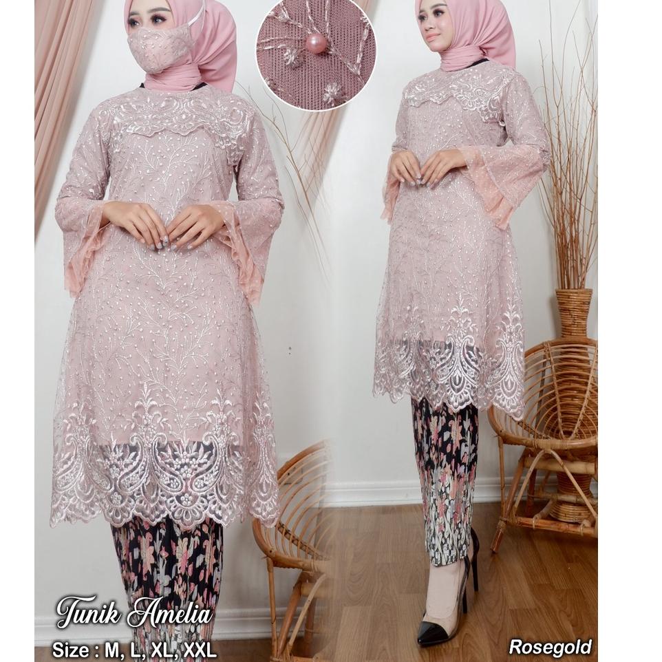 SALEE.. TUNIK KEBAYA MODERN AMELIA - ATASAN TUNIK TILE - KEBAYA BROKAT - KEBAYA KONDANGAN TERBARU - 