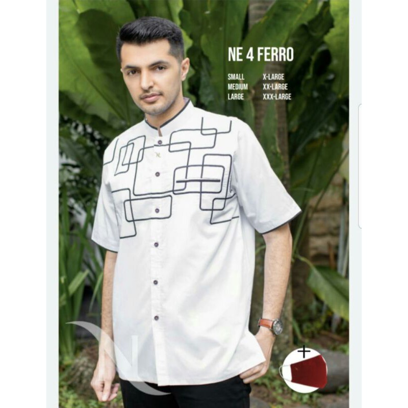 JUMBO Baju Koko Nizar Bordir NE 4 Ferro REGULER