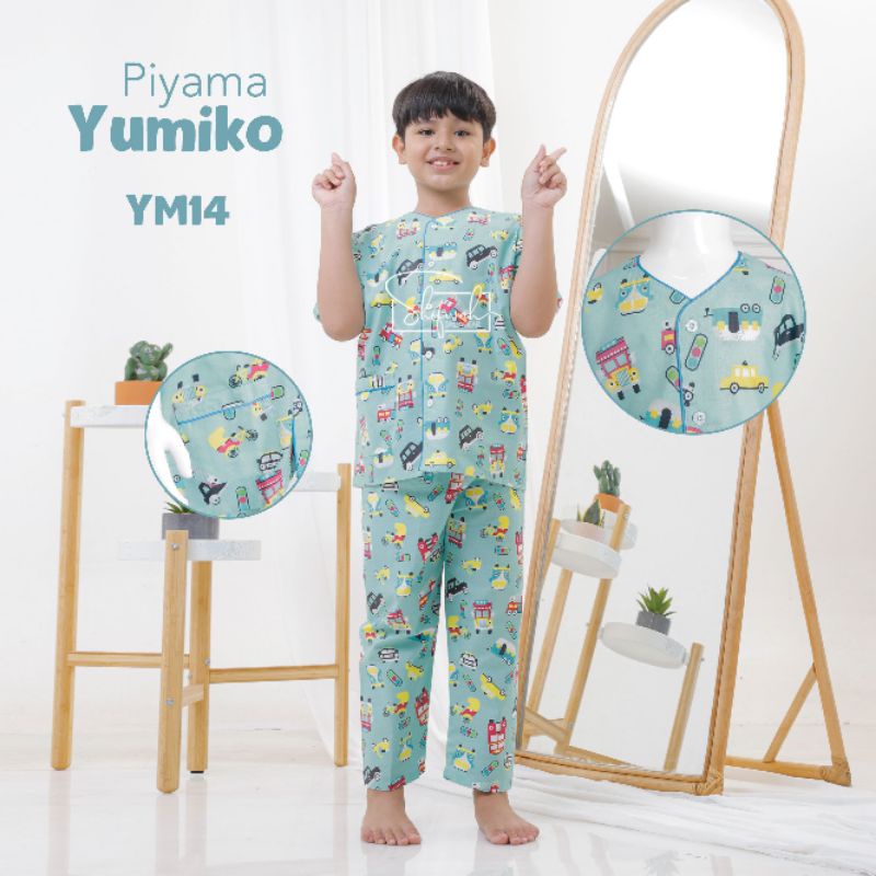 Piyama Yumiko YM14 by Shofwah Satu Set Baju Tidur Anak Katun Adem