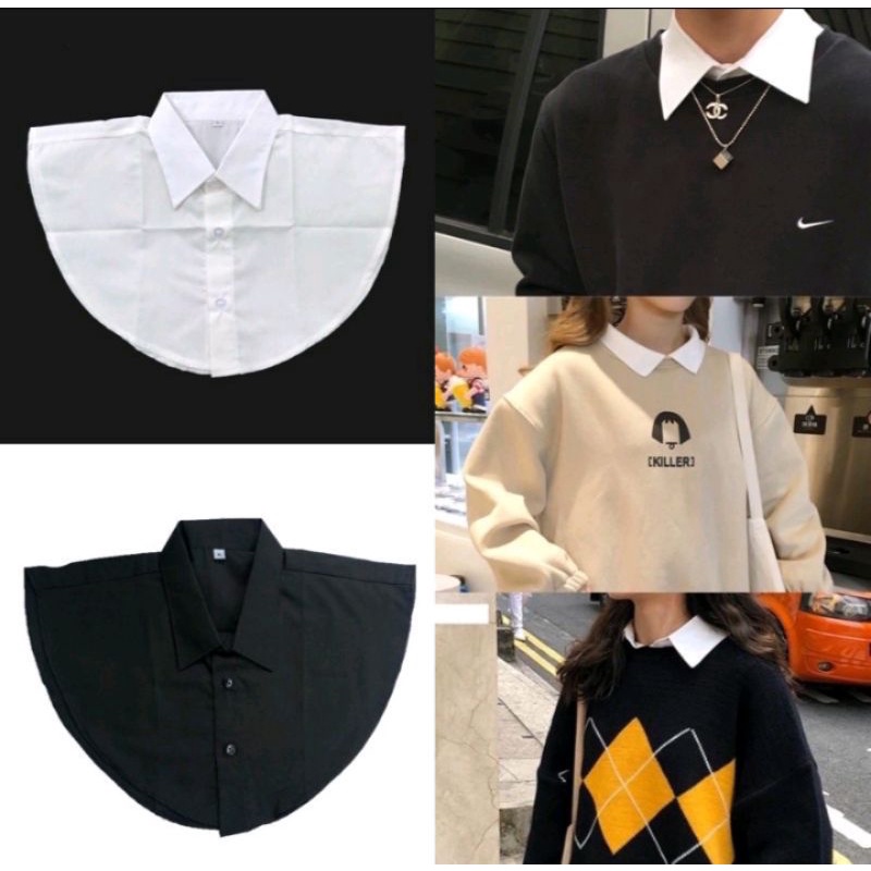 Kerah Kemeja Palsu Unisex | Kerah Palsu | Fake Collar | Inner Kerah | Manset Leher Kerah | Kerah Kem