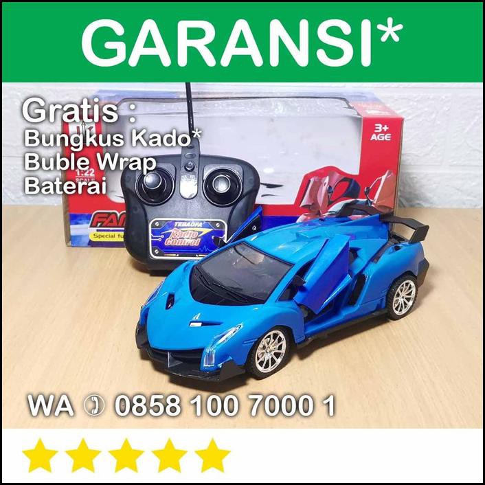 New Sotoy Mini Rc Lamborghini Qd Biru Remot Kontrol Mobil Anak Sedan Sport - Biru