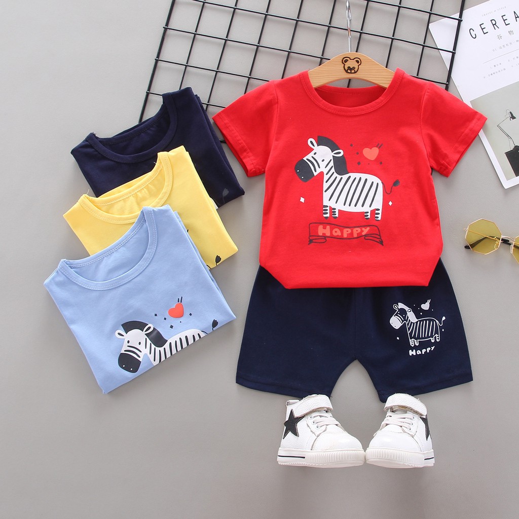 Setelan anak laki laki set 2 pcs Baju anak 1-4 Tahun Setelan anak laki-Baju anak laki laki zebra MB