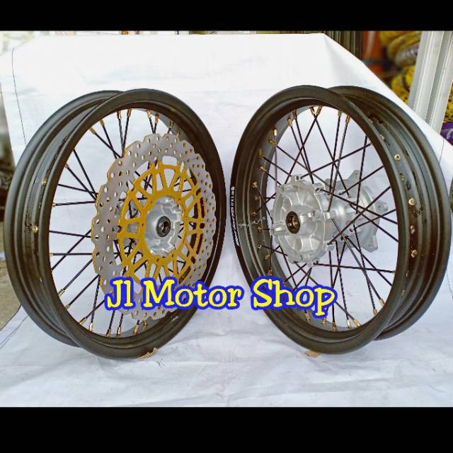 Paket Velg Supermoto Super Moto CRF 150 L - CRF150 L Bonus Piringan Lebar CRF Tromol Ori Buat CRF