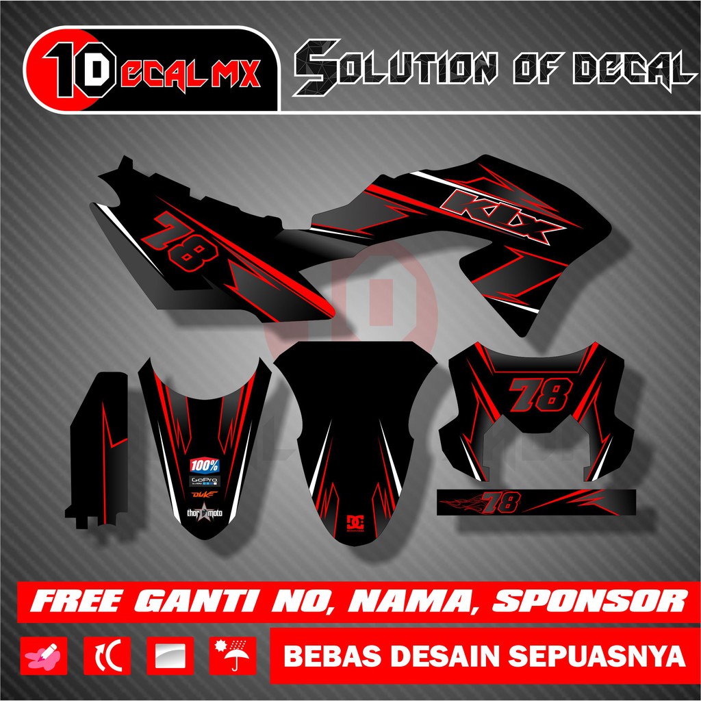 DECAL KLX BF MERAH ABU FULL BODY