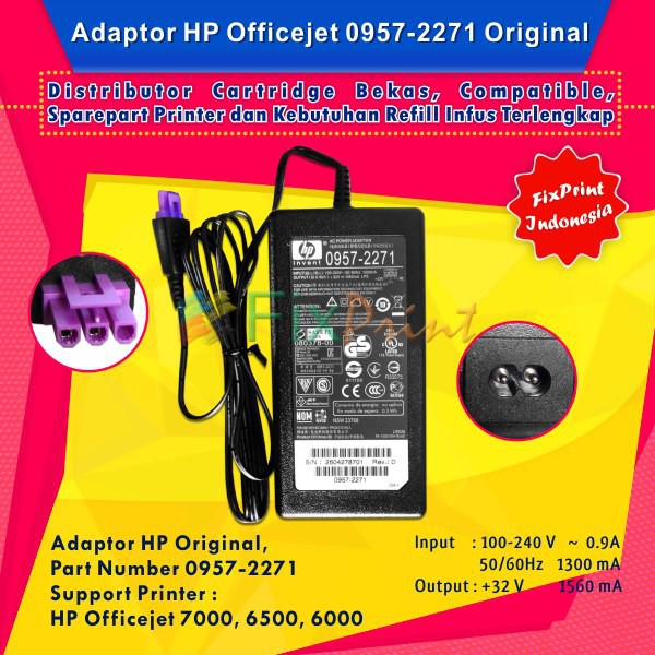 Adaptor   Power Printer HP Officejet 7000 6500 6000 Original Konektor Ungu   Murah