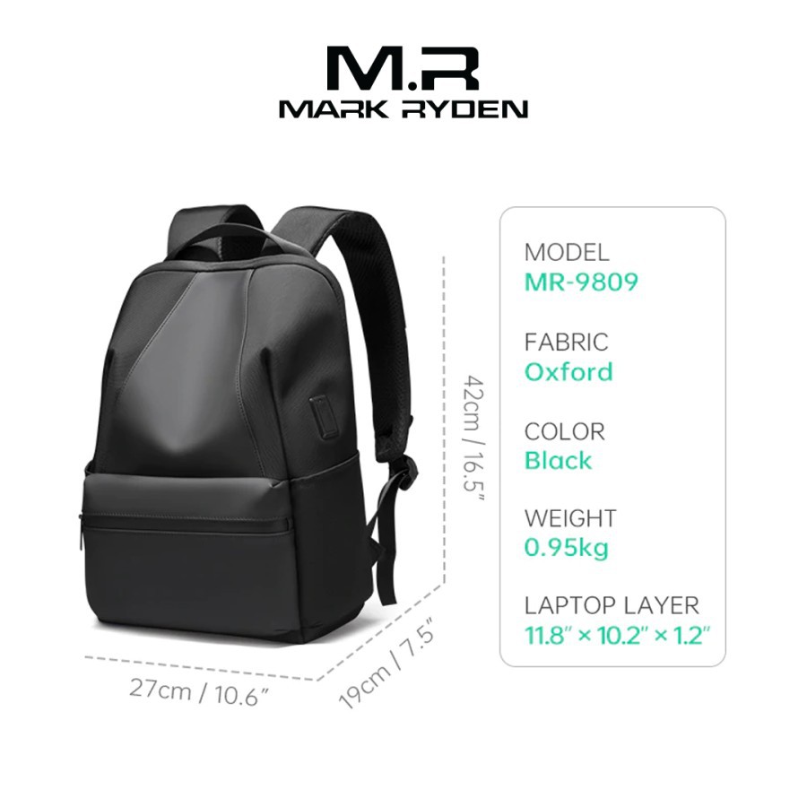 Tas Backpack MARK RYDEN MR9809 Original Ransel Laptop 15.6&quot; Inch USB