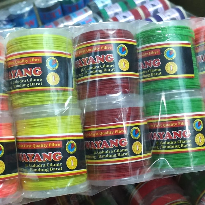 F022B0 Benang Gelasan Super Silicon Tajam Cap Wayang 1000Yard Panjang Wq202Q