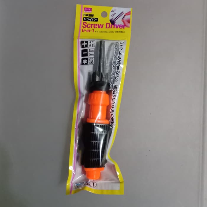 DAISO screw driver obeng 6 mata obeng + - bintang obeng besar