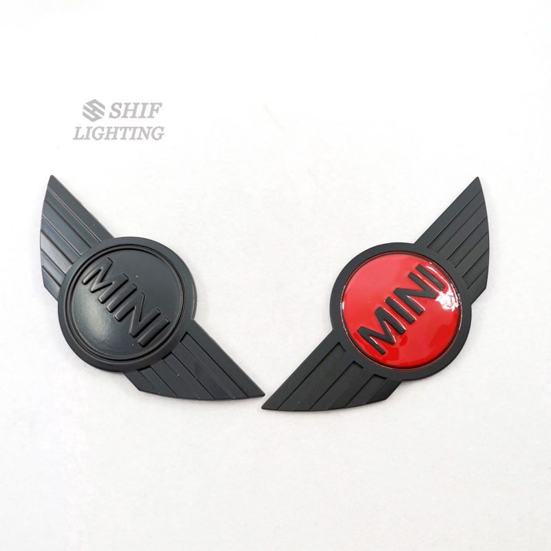 1pc Stiker Emblem Logo Sayap Mini Bahan Metal Untuk Mini Cooper