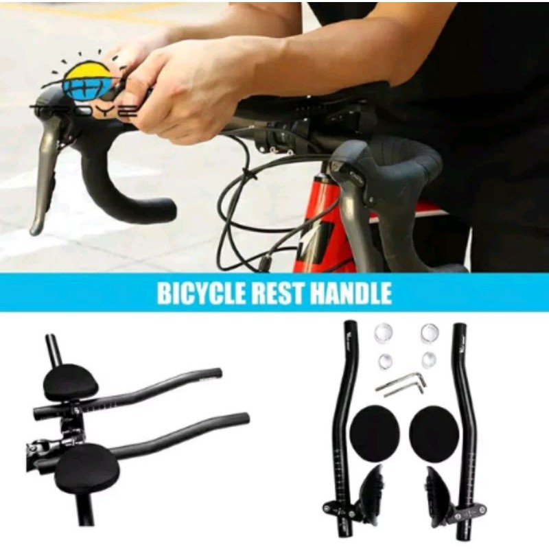 Aerobar Handlebar Dropbar Drop bar TT rest extension west biking alloy vusion profile  sandaran siku