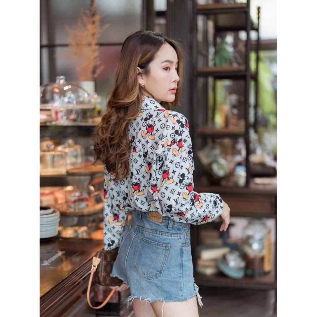 IMPORT KEMEJA 4342 LVxDISNEY SHIRT GROSIR FASHION IMPORTIR TERMURAH PAKAIAN Wanita IMPOR MURAH