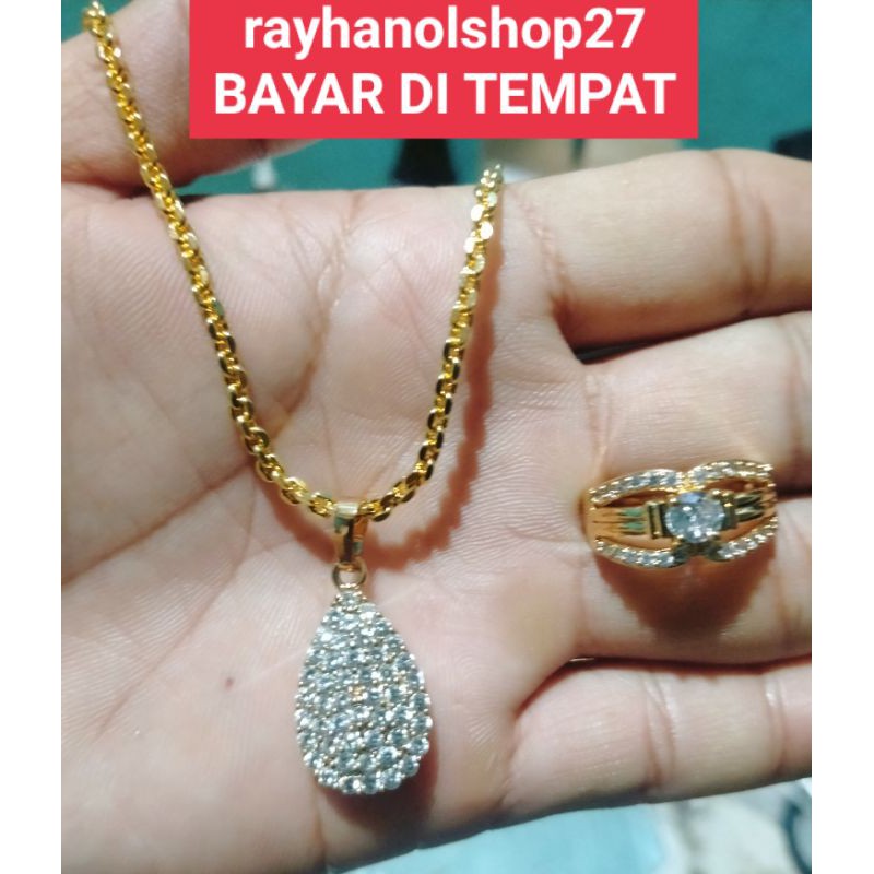 SET KALUNG NORI FREE CINCIN LIONTIN MOTIF PILIHAN LAPIS EMAS 22 K ANTI KARAT