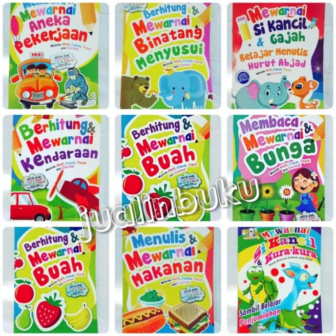 

Buku Anak - Buku Mewarnai Membaca dan Menulis - ukuran A4