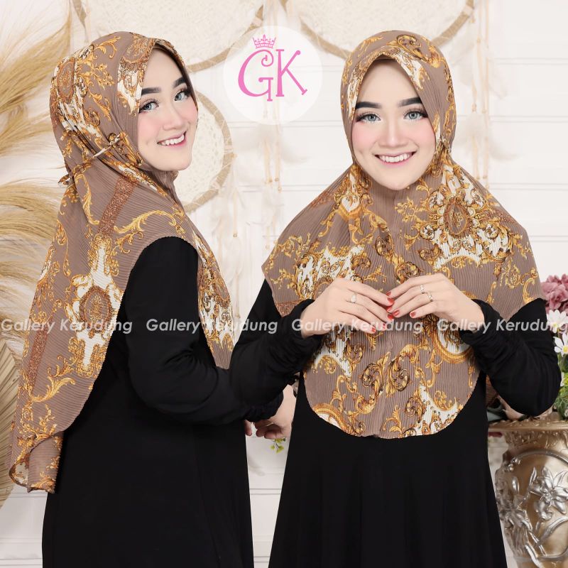BERGO PLISKET PET MOTIF / BERGO PLISKET / BERGO TALI / JILBAB PLISKET / KERUDUNG PLISKET / KRUDUNG P