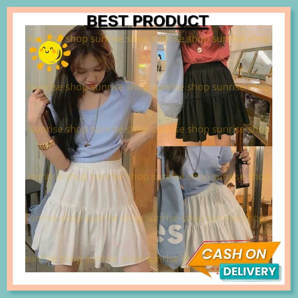Rok Kulit Pu Rok Midi Wanita Korea Style Model Terkini 2022 Tiered Mini Korean Skirt Rok Mini Tiered
