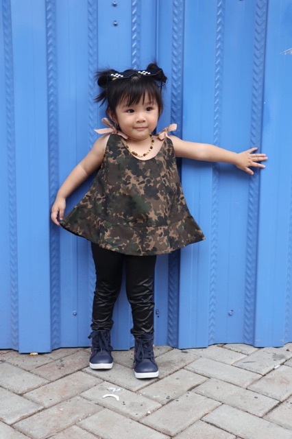 Blouse army tali tanktop untuk anak perempuan 2-5 tahun nablfashion