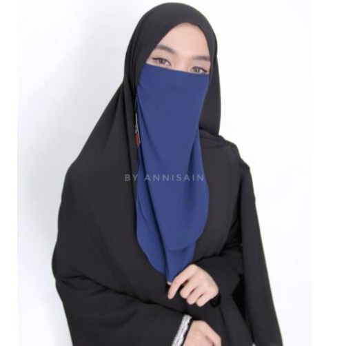 (PROMO) CADAR TALI 2 LAYER CERUTY BABYDOLL NIQAB NIQOB TANPA JAHITAN BAWAH MATA