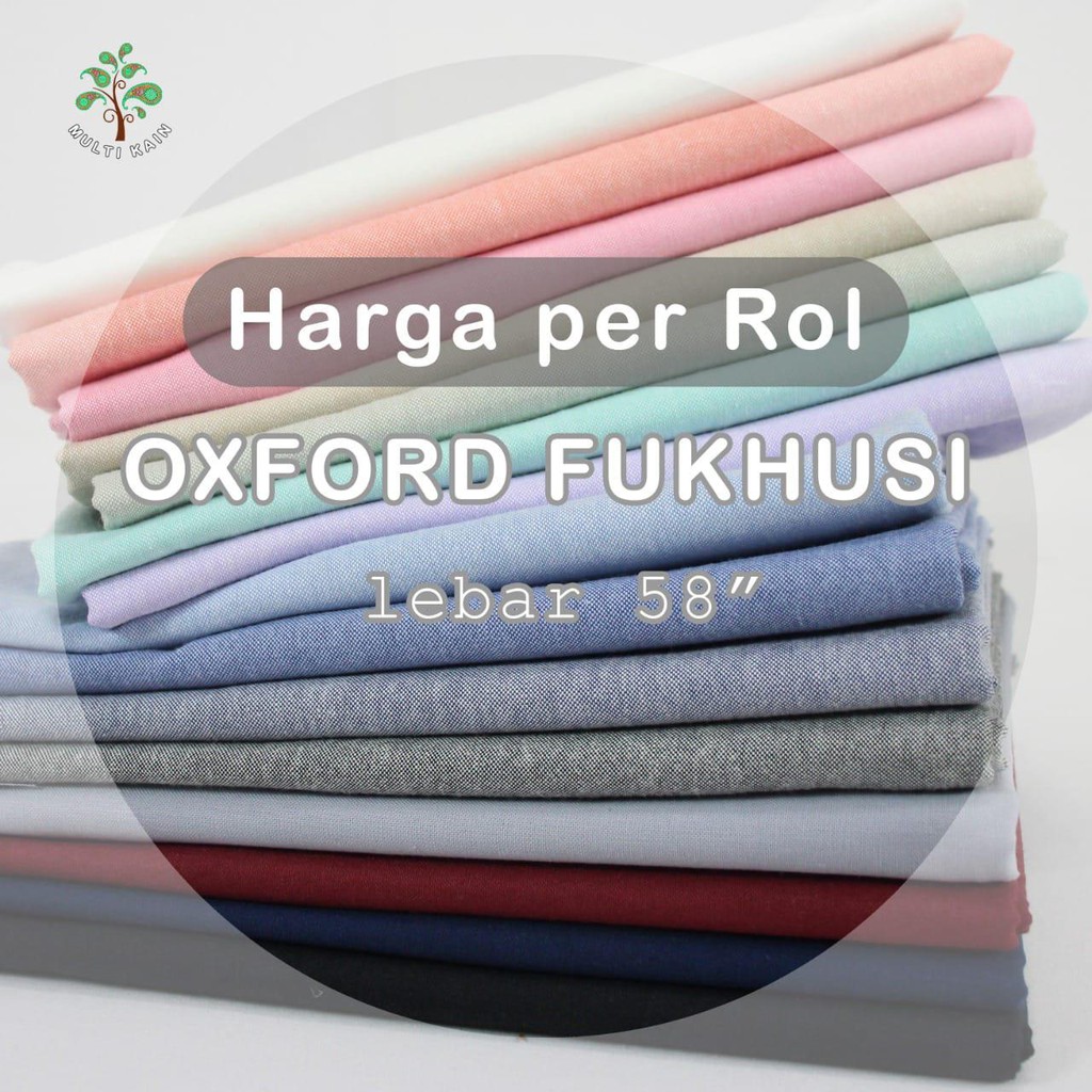 Bahan Kain Katun cotton Oxford / Cembrai Grosir 1 Roll 50 yard lebar 1.45 meter