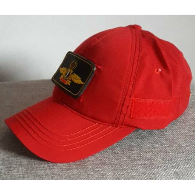 TOPI SECURITY LOGO WINGS - TOPI SECURITY WINGS VELCRO MERAH