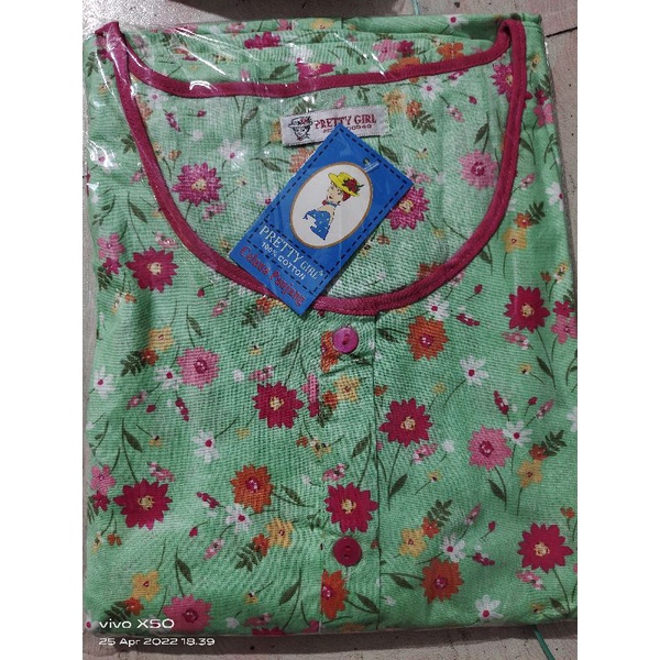 Piyama Cp set celana panjang Katun Motif Bunga Pretty girl-KODE 23A