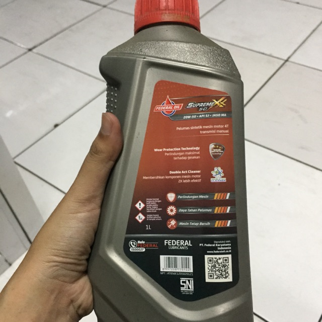 FEDERAL SUPREME XX SAE 20w-50 1 Liter -OLI MOTOR MANUAL-