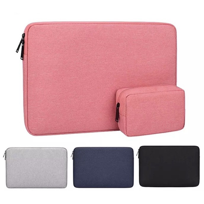 Tas Laptop / Softcase Laptop Nylon Sleeve Case Waterproof Set 14 15  inch with Pouch