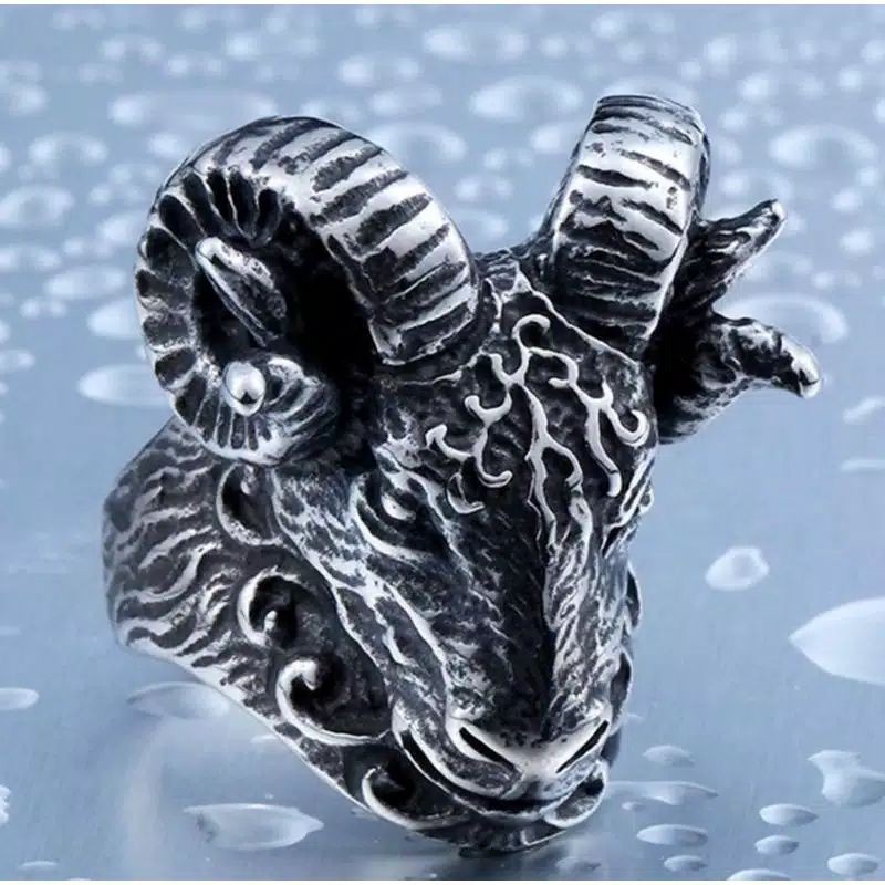 RingskulL titanium stenlis original (cincin kambing jantan) punk
