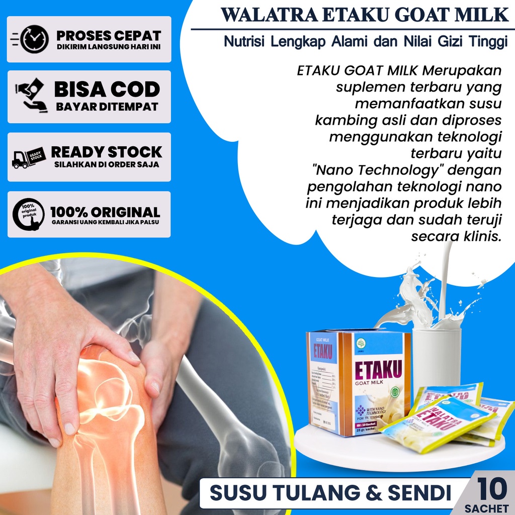 Etaku Goat Milk Susu Untuk Kesehatan Tulang Dan Sendi Anak Dewasa Orang Tua dan Lansia Alami - Vitam