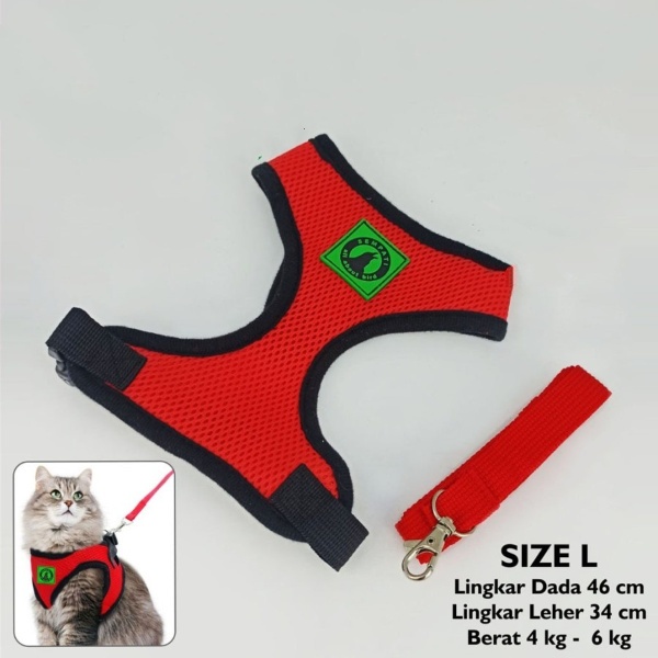 Rompi Tuntunan Size L Baju Kucing Anjing Tali Tuntun Cat Dog Harness