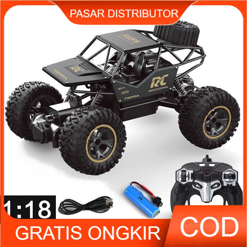 RC Remote Mainan Mobil Remote Control Rock RC Crawler Offroad Alloy Material 1:18 Mainan Mobil Remote Kontrol Alloy Mainan Mobil RC Alloy Car