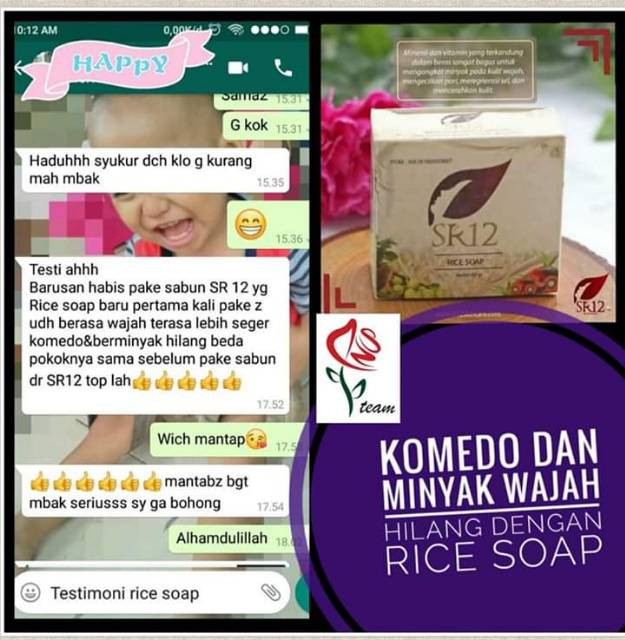 SABUN BERAS HERBAL SR12 TERLARIS..!! RICE SOAP / SABUN JERAWAT BPOM / KULIT BERMINYAK &amp; SENSITIF