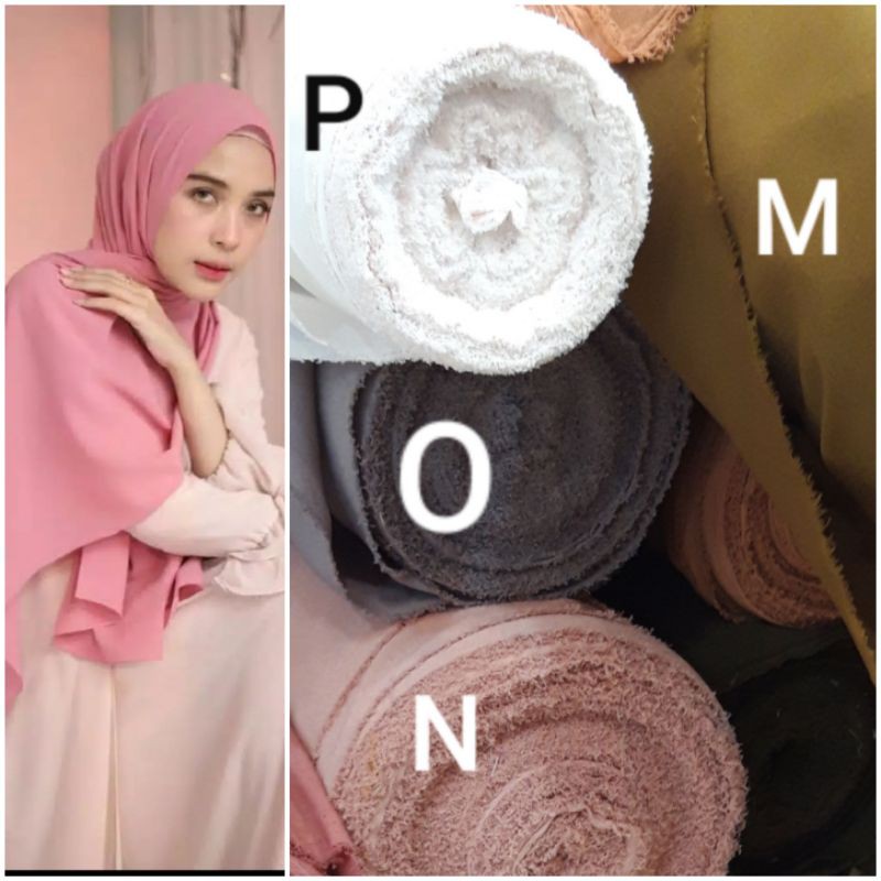 JILBAB PASHMINA NISA SYABAN BASIC / PASMINA BASIC POLOS DIAMOND CREPE ITALIANO / HIJAB TALITHA