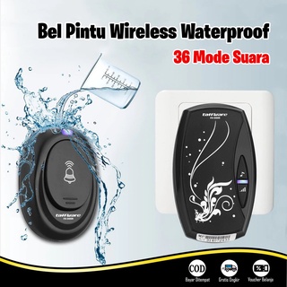 Bel Pintu Rumah Wireless Tanpa Kabel Waterproof Anti Air Bell Rumah 36 Mode Suara