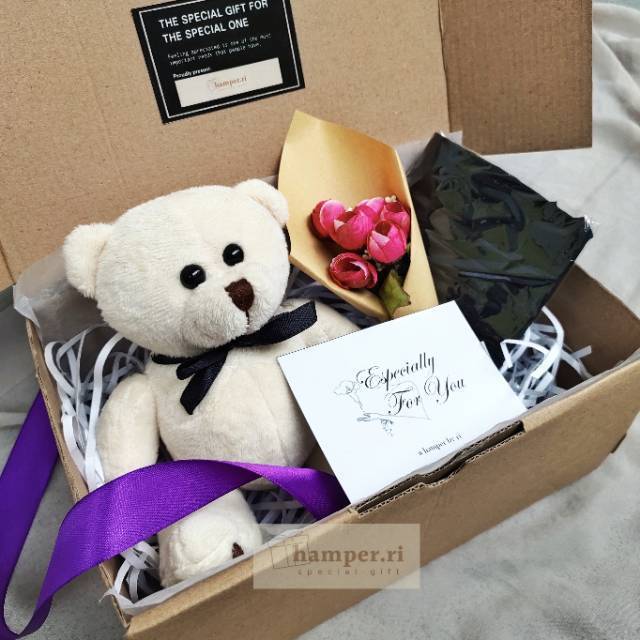 

Mini Teddy Gift Package / Paket Hadiah Ulang tahun / Valentine / Hamper Kado / Anting Clay