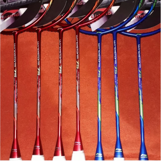 TERBARU RAKET BADMINTON LINING WINDSTROM 75 (TANPA SAMBUNGAN) TENSION 30LBS - Putih