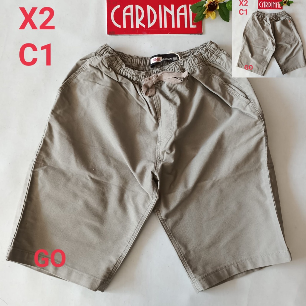 gof XL-2XL CARDINAL CELANA PENDEK KARET KOLOR Katun Casual Soft Jeans Murah Bagus Santai Original