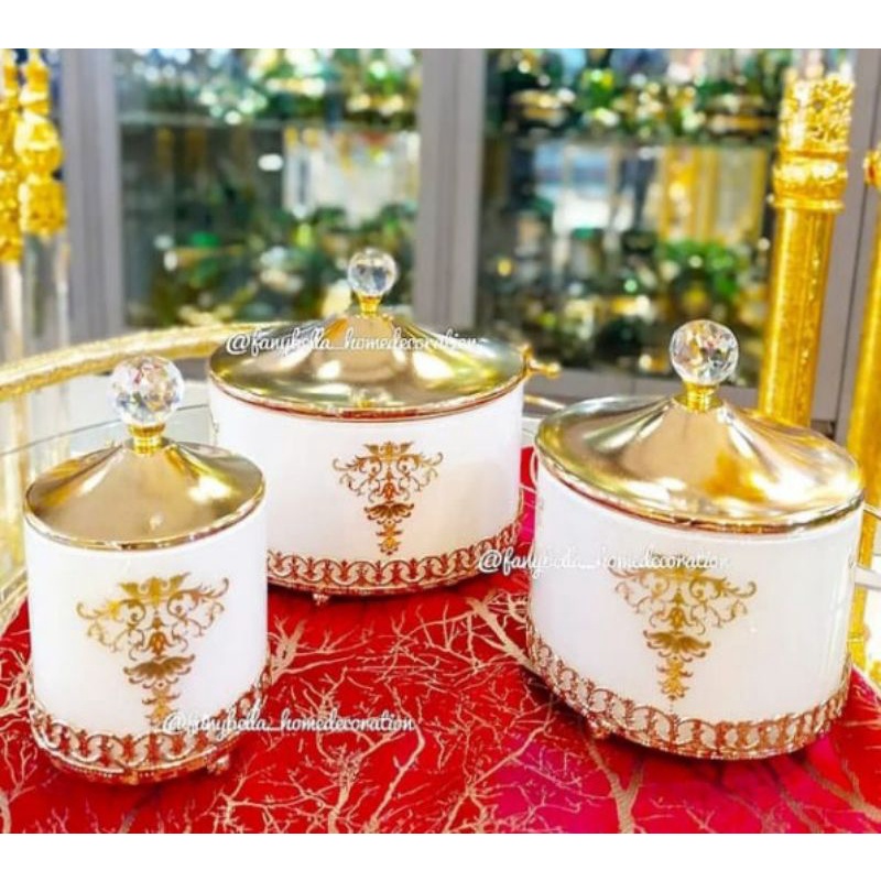 Toples Kaca Gold Satu Set