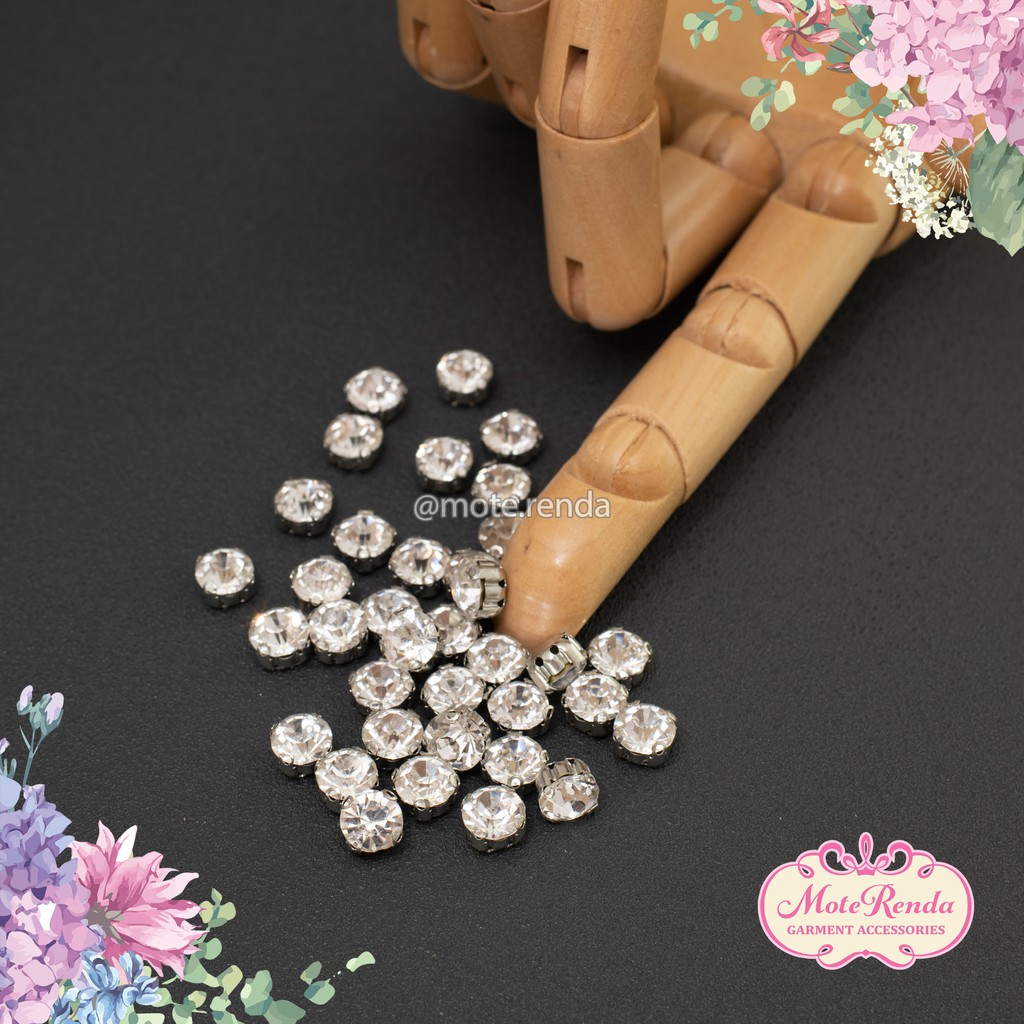 Orient payet kristal jahit cangkang, 7 size kode 3XRY