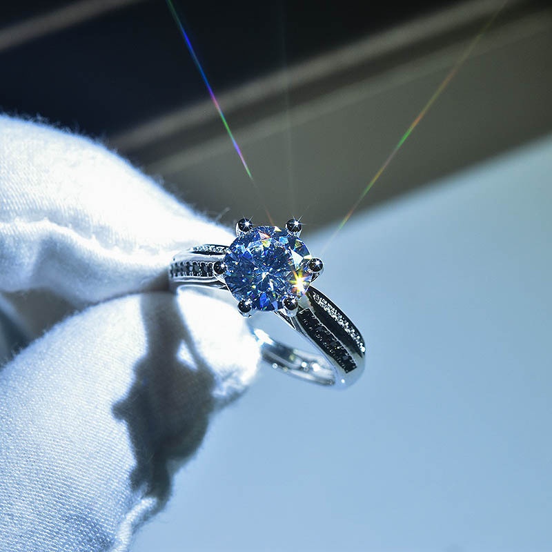 Fashion Pt950 Diamond Ring Elegant Ring