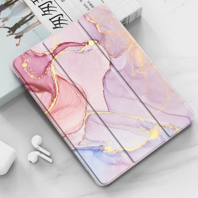 Flip Case Magnetik Motif Marmer Bahan Kulit Untuk Apple iPad Pro 11 2021 ipad9 10.2 8th 7 6th Gen 9.7 2018 5th Generation 2017 Air 1 2