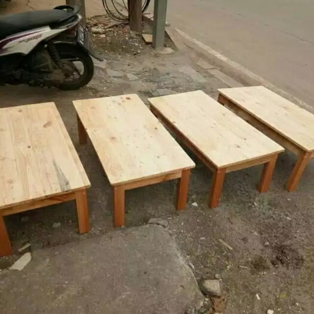 Meja belajar lesehan 100x50x35cm Natural