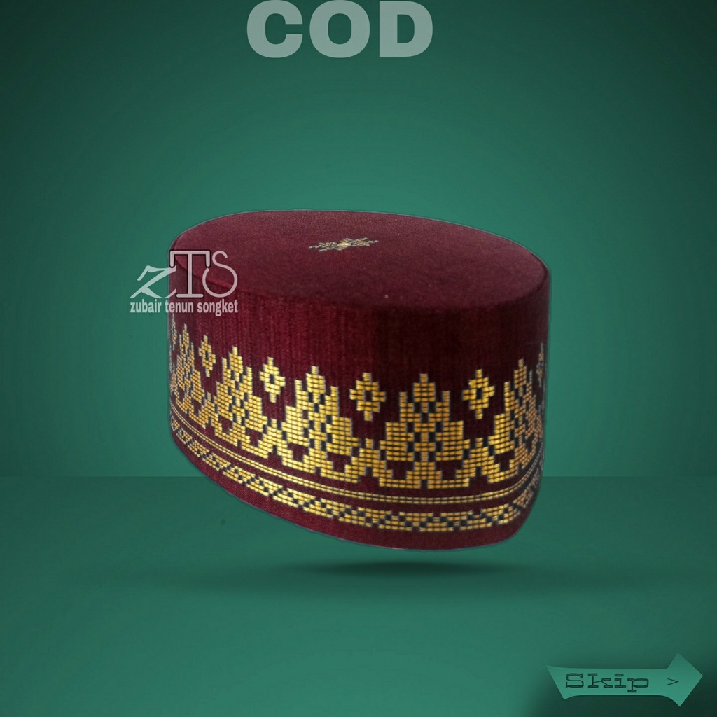 PECI TENUN SONGKET MOTIF CEREK SONGKO KOPIA KOPYA ZUBAIR TENUN SONGKET LONJONG OVAL LIS EMAS