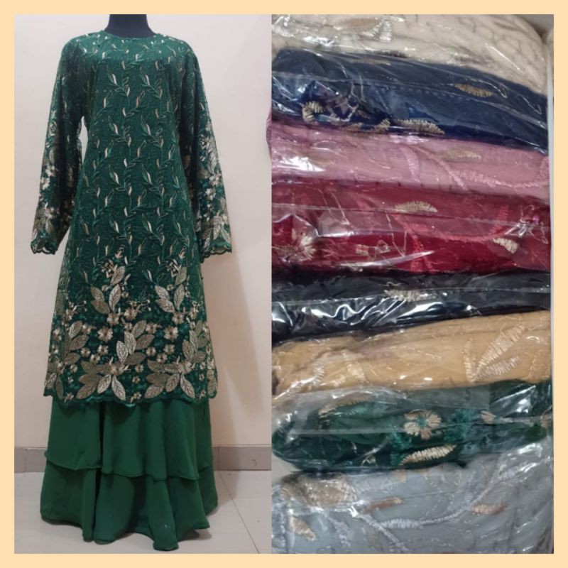 gamis brokat mewah motif sultan